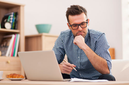Man working on laptop